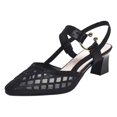 thumbnail image 2 of Cameland Soft Leather Pointed One Line Buckle Sandals Women High Heels Mesh Rhinestone Hollowed Out Shallow Back Pocket Cut Single Shoes, 2 of 6