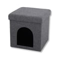 thumbnail image 1 of ITY International - Foldable Ottoman/Footrest with Pet Hideout, 15"x15"x15", Gray, 1 of 2