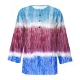 thumbnail image 5 of Hauts d'Été pour Femmes 2023 Mode Féminine Manches Trois-Quarts Col Rond Rétro Imprimé de Pâques Blouse Ample Bohemian T-Shirt Grande Taille pour Femmes, 5 of 5