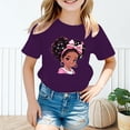 thumbnail image 2 of PMVFHDE Hauts d'Été pour Filles Hauts pour Fille Hauts d'Été pour Fille T-Shirts d'Été Tendance pour Fille T-Shirts Graphiques pour Filles T-Shirts Graphiques pour Enfant T-Shirt Graphique à Col Rond à Manches Courtes pour Fille T-Shirt d'Été Violet, 7-8 Ans, 2 of 5