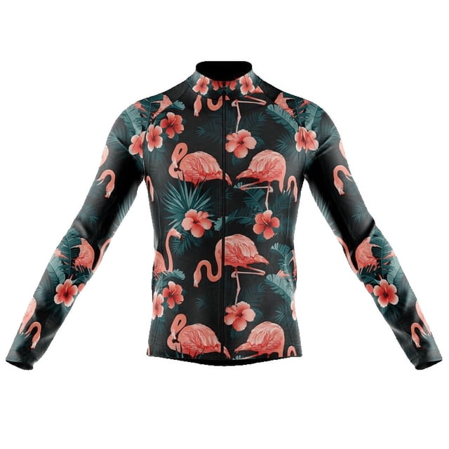 Flamingo Long Sleeve Cycling Jersey For Men - 6XL