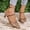 Brown, variant on XEGLSBU Embroidered Mesh Slingback Heels for Women White Pearl Kitten Heel Pumps Pointed Toe Backless Wedding Shoes