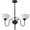 Black 3-Lights, variant on KCO 5 Light Black Milk Glass Chandelier Kitchen Island White Globe Chandelier Mid Century Modern Dining Room Light