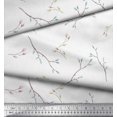 thumbnail image 2 of Soimoi Velvet Fabric Leaves & Buds Flower Decor Fabric Printed Yard 58 Inch Wide, 2 of 3