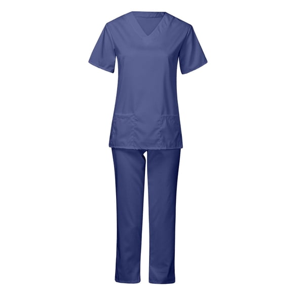 Bunblic Women Scrubs Set Nurse Scrubs Comfortable Female Workwear Scrubs Top and Pants Nursing s Scrubs for Operating Room M