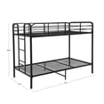 thumbnail image 3 of Mainstays Metal Frame Bunk Bed Space-Saving, Twin-over-Twin, Black Color, 3 of 8