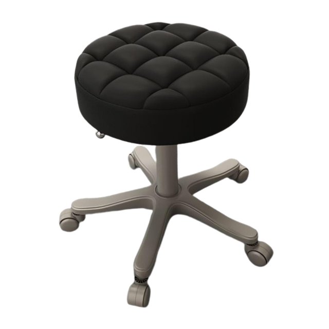 Swivel Height Adjustment SPA Stool Bar Stool with Wheels for Bars, Housework black
