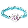 thumbnail image 1 of Cancer Awareness Bracelet Ribbon Charm Jewelry For Women Support Strength Inspirational, 1 of 3