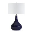 thumbnail image 1 of Henn&Hart 15" Navy Blue Glass Glass/Fabric Table Lamp, 1 of 10