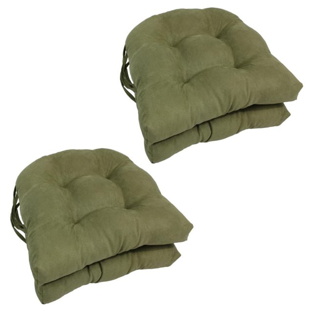 16-inch Solid Micro Suede U-shaped Tufted Chair Cushions (Set of 4)