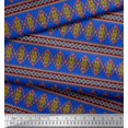 thumbnail image 3 of Soimoi Blue Georgette Viscose Fabric Aztec Geometric Printed Craft Fabric by the Yard 42 Inch Wide, 3 of 3