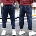thumbnail image 4 of Jeans Coupe Droite Régulière pour Garçons - Pantalon en Denim Décontracté, Extensible, Taille Élastique, 4-14 Ans, 4 of 6