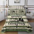 thumbnail image 2 of YST Camping Lover Coverlet Set, Green and Beige Stripes Bedspread Set, Queen -Piece, 2 of 3