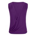 thumbnail image 3 of Timegard Camisoles pour Femmes Col en V Froncé devant Croisé Confortable Chic Décontracté Sans Manches Chemises Haut Blouse, 3 of 5