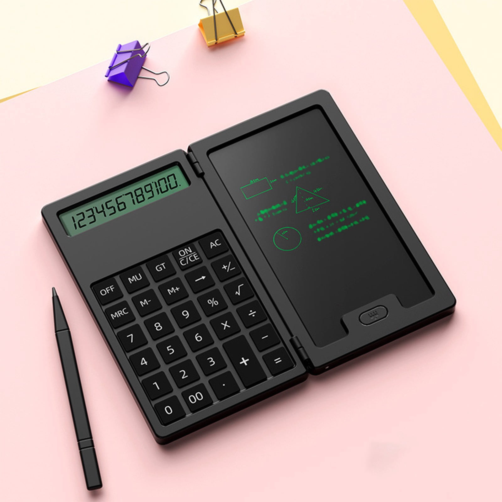 LSLJS Standard Function Basic Calculators, Power Office,,School, Home & Business Calculator with Cover, Standard Calculator 12 Digit, Black Calculator