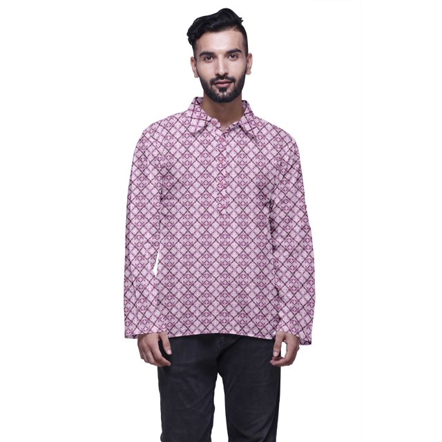 Atasi Printed Button Placket Traditional Kurta For Men Short Kurta Shirt For Boy
