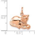 thumbnail image 2 of 14K Rose Gold Solid Polished Open-Backed Cat Charm, 2 of 2
