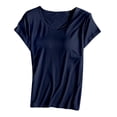 thumbnail image 1 of HNMKIU Pyjama d'Été Respirant T-Shirt à Manches Courtes avec Coussinet de Poitrine Bonnet de Soutien-Gorge Gilet à Demi-Manches Pyjama, 1 of 3