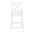 thumbnail image 3 of Compamia Cross Contemporary Resin Indoor Outdoor Counter Stool - Set of 1, White, 3 of 5