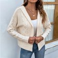 thumbnail image 3 of REDHOTYPE Cardigan à Col Rond pour Femmes Pull Ample Décontracté Couleur Unie Manches Longues Haut, 3 of 6
