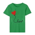 thumbnail image 4 of Meichang Hauts pour Femmes T-Shirts de la Saint-Valentin T-Shirts de Fête à Col Rond T-Shirts à Imprimé Cœur d'Amour T-Shirts à Manches Courtes Jolis Tees Blouses en Liquidation, 4 of 5