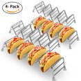 thumbnail image 1 of Ensemble de 4 Supports à Tacos en Acier Inoxydable, Support à Tacos, Plateau, Assiettes pour Tenir des Hot-Dogs en Coquille Dure, Chaque Support à Tacos Peut Contenir 4 à 5 Tacos, Va au Lave-Vaisselle, 1 of 8