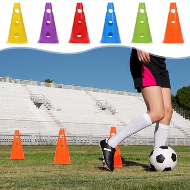 Yannianjz 6 Pcs Obstacle Multifonction pour l'Entraînement Sportif, Agilité de Soccer Basketball de 9 Pouces Cone, Marqueur de Perceuse en Plastique Durable pour Soccer, Basketball, Soccer, Mise en Forme