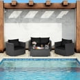 thumbnail image 1 of Patiojoy Ensemble de Mobilier de Conversation en Rotin Osier pour Patio 4 Pcs Canapé Sectionnel et Table Basse, 1 of 8