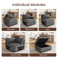 thumbnail image 3 of HONBAY Corner Seat of Modular Sectional Corduroy Sofas, Grey, 3 of 5