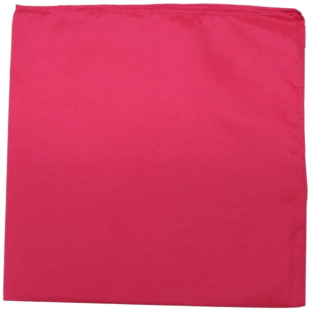 Pack of 132 Solid 100% Cotton Bandanas - Bulk Lot (Hot Pink)
