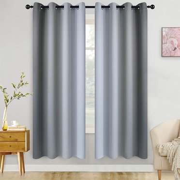 HiMONE Rideaux Écoénergétiques pour Fenêtre, Isolés Thermiquement, Occultants, à Oeillets, Protection UV, Panneau Dégradé, Moderne, Vert Pâle L:54"x H:84 Pouces/ 137cm*213cm