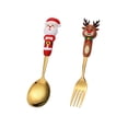 thumbnail image 2 of Amzcrzy Forks Christmas Spoon Christmas Dessert Spoon Fork Stainless Steel Tableware Set Cute Doll With Hand Gift Some Tableware Utensils Flatware Camping Utensils, 2 of 6