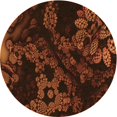 thumbnail image 1 of Ahgly Tapis Rond Lavable en Machine Intérieur Transitionnel Acajou Brun, 5 Pieds Rond, 1 of 7