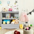 thumbnail image 4 of Costway Bibliothèque Multifonction pour Enfants Bac de Rangement pour Jouets Armoire au Sol pour Enfants Gris, 4 of 10