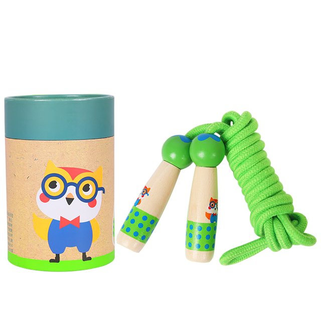 Kids Jump Rope Portable Wood Handle Adjustable Jumping Rope Skipping Rope