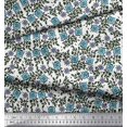 thumbnail image 3 of Soimoi Polyester Crepe Fabric Leaves & Floral Block Decor Fabric Printed Yard 52 Inch Wide, 3 of 3