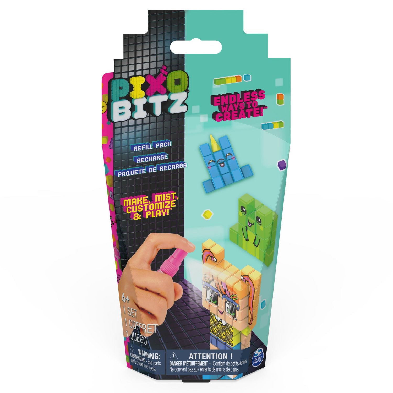 Pixobitz, Refill Pack with 270 Water Fuse Beads, Decos and