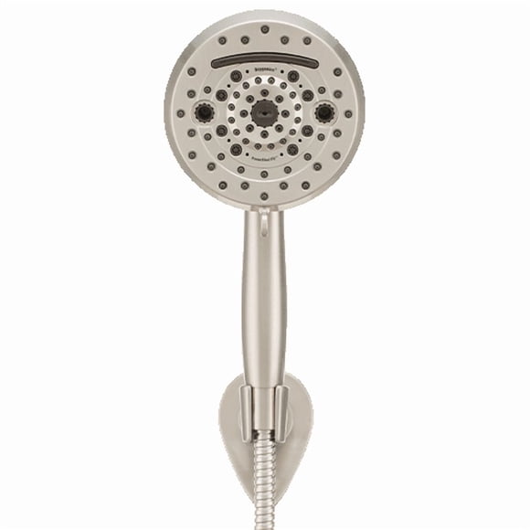 Oxygenics ETL Pomme de Douche 51479 PowerBlast RV; à Main avec Tuyau de 72 Pouces; avec Réglage de Pulvérisation à 10 Fonctions; Sans Valve d'Arrêt; Diamètre Extérieur de 5 Pouces; Longueur de 9-3/4 Pouces; Nickel Brossé; Argent