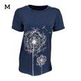thumbnail image 1 of Femmes Col Rond Chemises Manches Courtes Pissenlit Style Simple Top Été Respirant T-shirts Vêtements Unisexe Accessoire de Mode Bleu M, 1 of 7