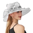 thumbnail image 1 of Women's Solid Color Big Flower Shade English Lady Elegant Temperament Sun Hat, 1 of 4