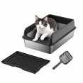 thumbnail image 1 of 8'' Deep Stainless Steel Cat Litter Box with Lid, Large Litter Box for Big Cats Non-Stick Stainless Steel Cat Boxes with Double Layer Litter Mat and Scoop, Easy to Clean, 1 of 7