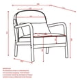 thumbnail image 4 of Mid-Century Modern Boucle Fabric Accent Chair, Fabric - White & Walnut, 4 of 8