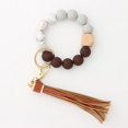 thumbnail image 2 of Silicone Key Ring Bracelet Women Beaded Bangle Keychain Wristlet Leather Tassel, 2 of 6