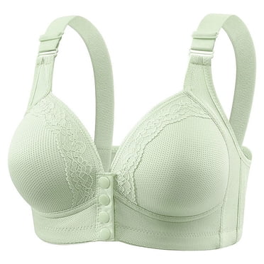Yuyuzo Front Closure Bras for Women Push up Wireless Full Coverage Seniors Breathable Everyday Bras