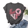 thumbnail image 2 of Diufon Hauts de la Saint-Valentin pour Femmes Décontracté Tendance Manches Courtes Col Rond Chemisier Imprimé Graphique Mignon, 2 of 3