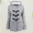 thumbnail image 1 of Pockets Plus Size Jacket Buttoned Women Casual Style Daily Outfit (Grey S), 1 of 7