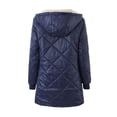 thumbnail image 4 of FAIWAD Women's Winter Coats Hooded Fleece Padded Zip Jackets Long Warm Slim Solid Color Overcoat, 4 of 7