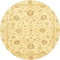 thumbnail image 1 of Ahgly Company Indoor Round Abstract Mustard Yellow Oriental Area Rugs, 6' Round, 1 of 6