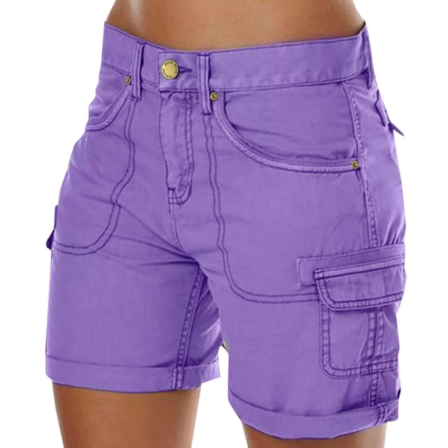 High Waisted Cargo Shorts Women Plus Size Athletic Outdoor Lightweight Loose Rise Summer for 2025 Hiking 7 Inch Inseam with Pockets