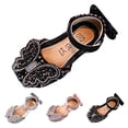 thumbnail image 4 of FhsagQ Bottes Enfants Bottes de Randonnée pour Enfants Taille 5 Grand Enfant Mode Été Chaussures de Danse pour Filles Chaussures de Performance de Robe de Princesse Ruban Perle Strass Nœud Plates Couleur Unie Bottes de Randonnée pour Enfants Taille 4.5 Noir 27, 4 of 6